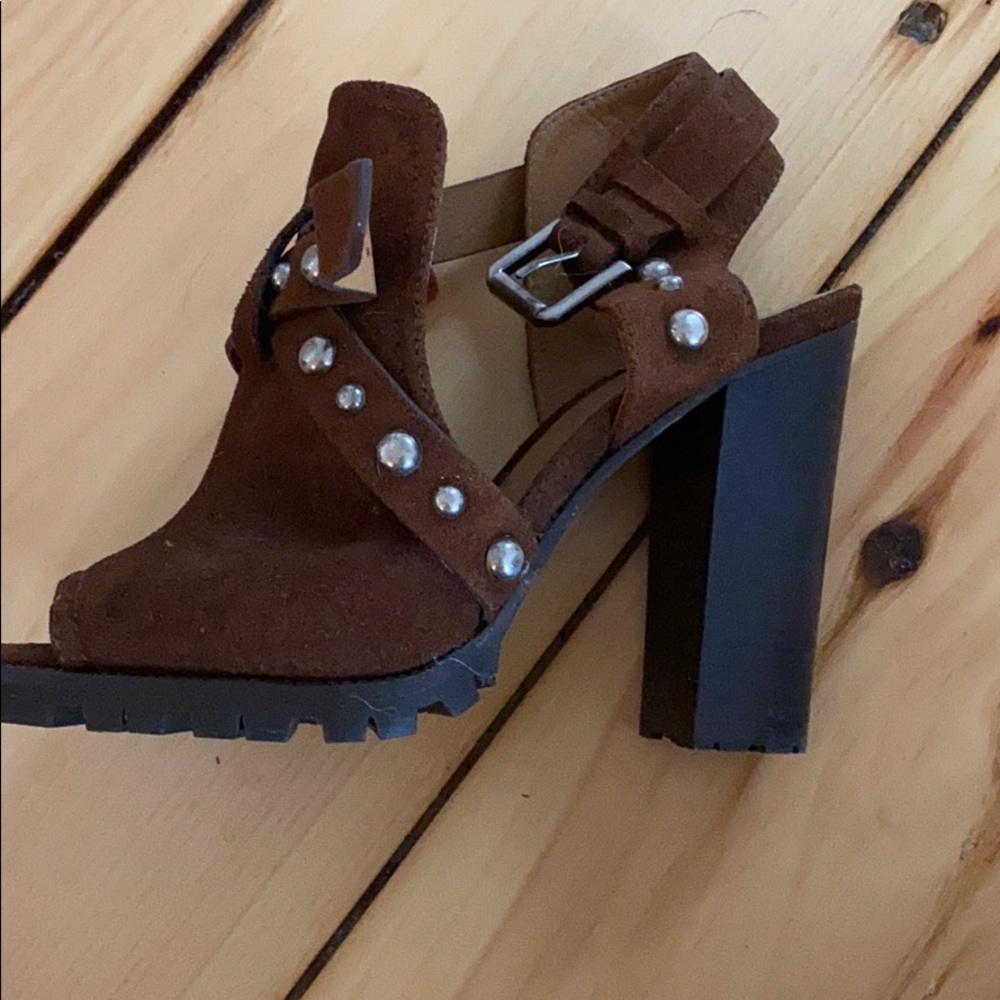 Ralph Lauren suede block heels